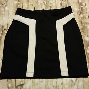 Black and off white skirt